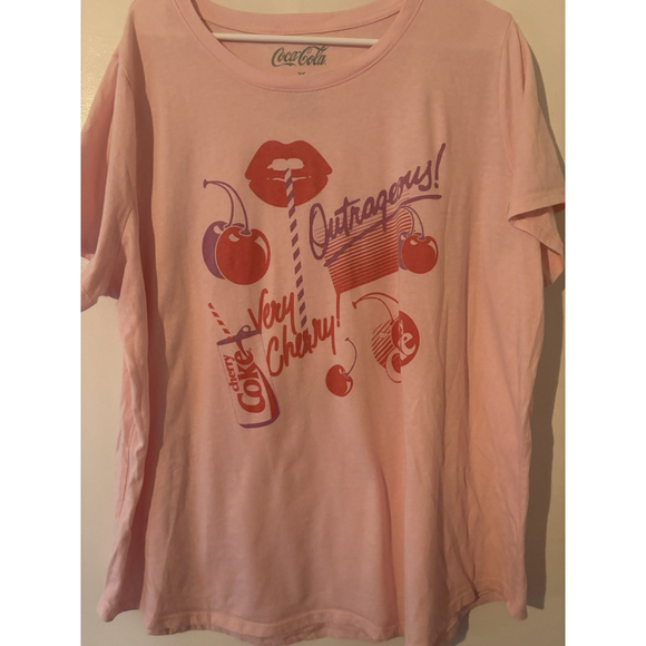 Coca-Cola Tops - Coca-Cola Cherry Coke Pink Graphic T-Shirt Women's Plus 3X Mad Engine Y2K Style